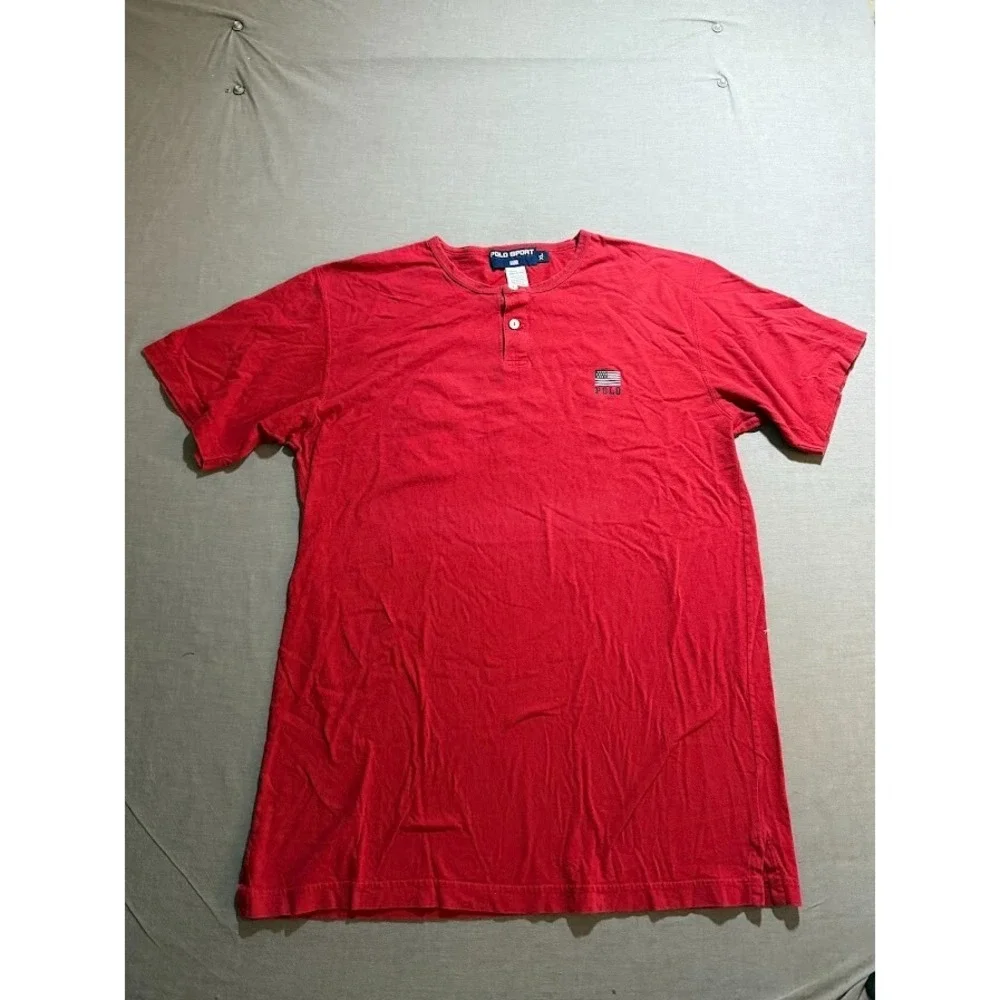 Polo Ralph Lauren Sport USA Shirt Adult XL Red Button Short Sleeve Golfer‎ Mens